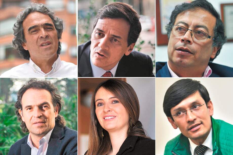 Sergio Fajardo, Rafael Nieto, Gustavo Petro, Federico Gutiérrez, Paloma Valencia y Camilo Romero. / Archivo El Espectador