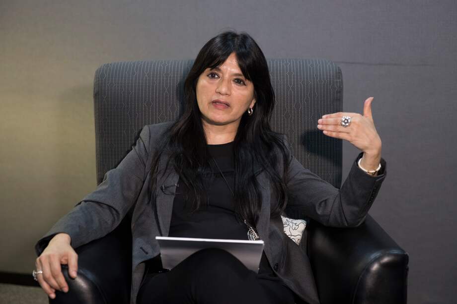 La presidenta de la Comisión Interamericana de Derechos Humanos (CIDH), Julissa Mantilla, habla durante la presentación del tercer informe del Mecanismo Especial de Seguimiento al Asunto Ayotzinapa (MESA).