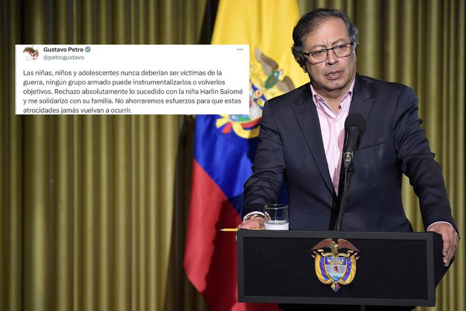 Gustavo Petro rechazó "absolutamente" el que una niña de cuatro años en Huila haya fallecido en los enfrentamientos entre el Ejército y las disidencias de las Farc.