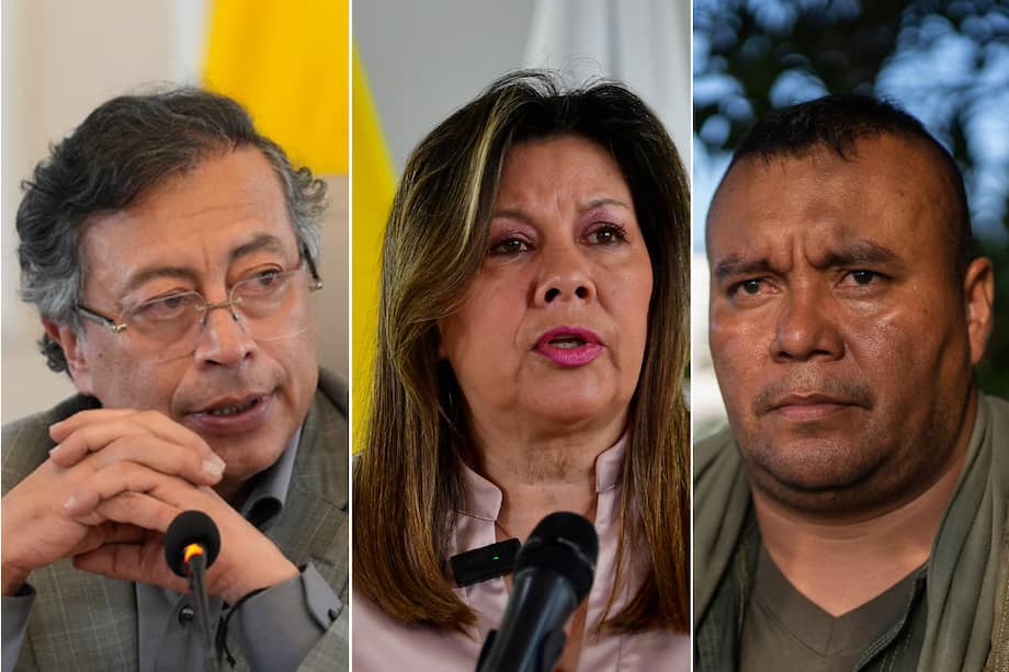 Presidente Gustavo Petro; fiscal general, Luz Adriana Camargo, y Calarcá Córdoba, jefe del EMBF.