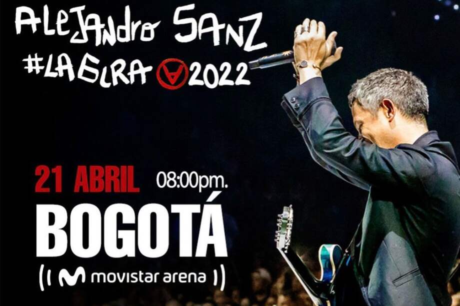 Alejandro Sanz vuelve a Colombia con tres fechas confirmadas.
