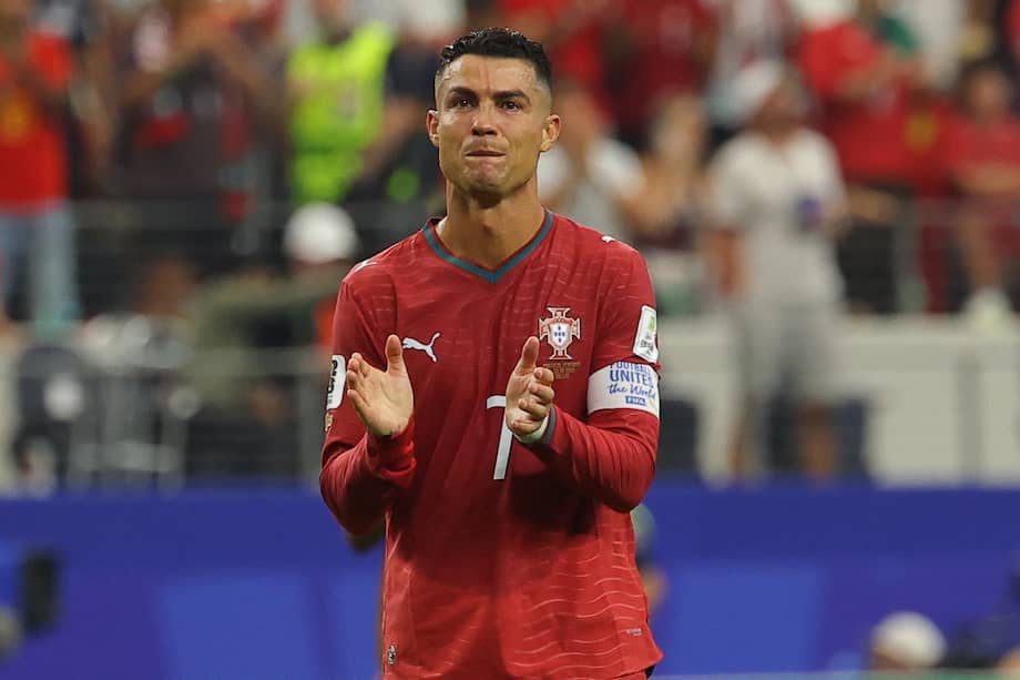 Cristiano Ronaldo luego de la derrota de Portugal contra España.