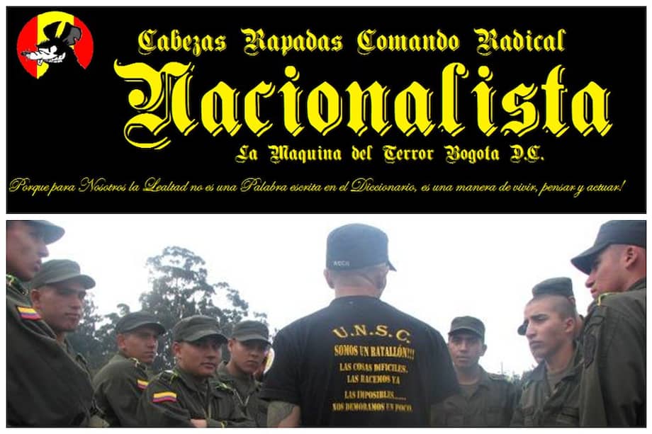 Miembro del grupo UNSC habla con policías bachilleres. / Confidencial Colombia