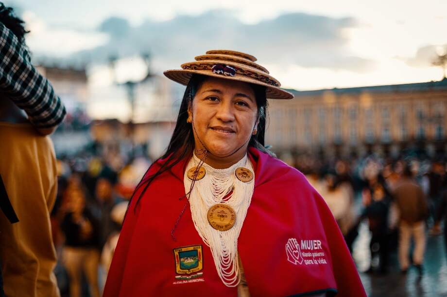 (Imagen de referencia) integrante de pueblos indígenas durante la posesión de Gustavo Petro.