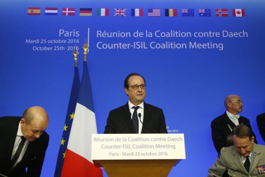 El presidente de Francia, François Hollande, este martes en la reunión de la coalición internacional contra el ISIS. / AFP