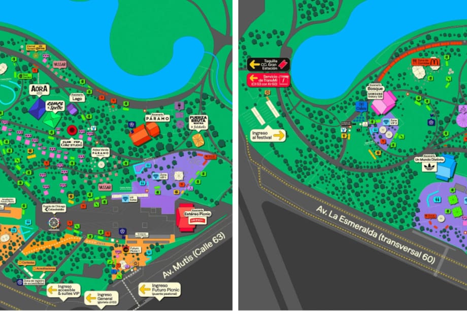 Mapa del Festival Estéreo Picnic 2026.