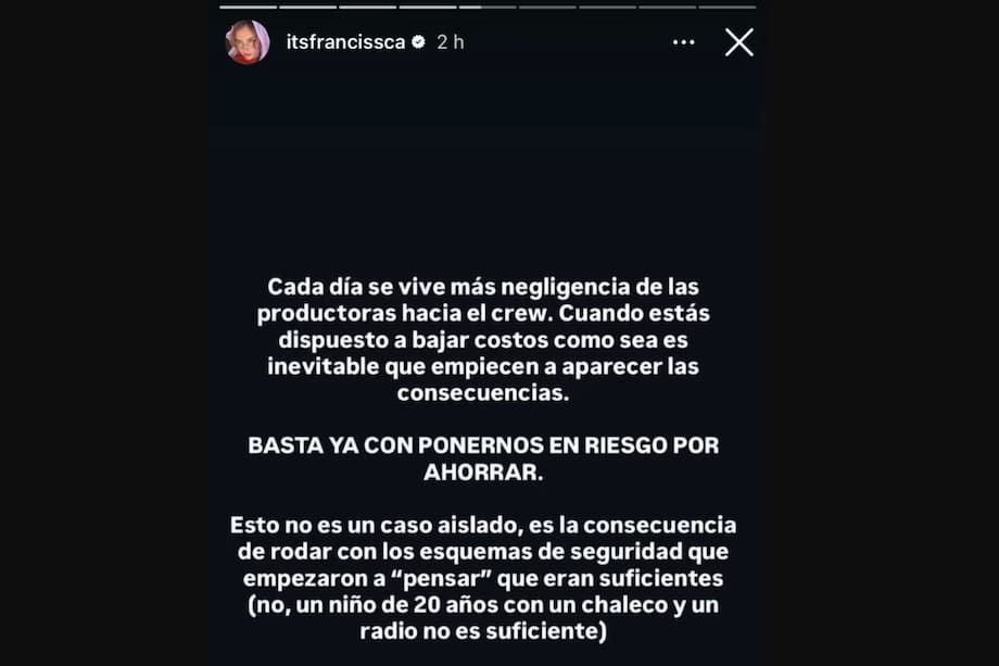 Pronunciamiento de Francisca Estévez tras la tragedia ocurrida en el rodaje de 'Sin senos sí hay paraíso 4'.