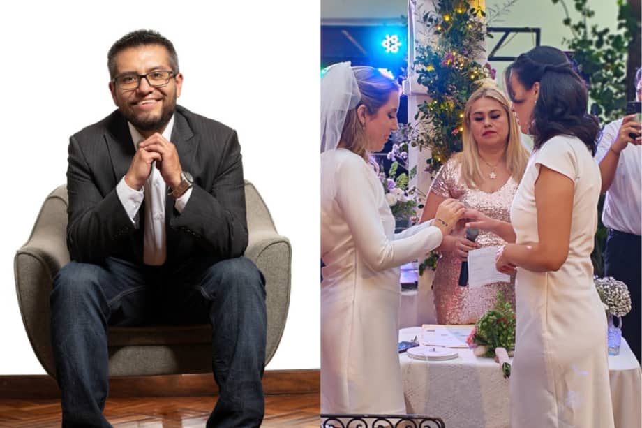 El primer matrimonio igualitario en Bolivia se celebró este viernes.