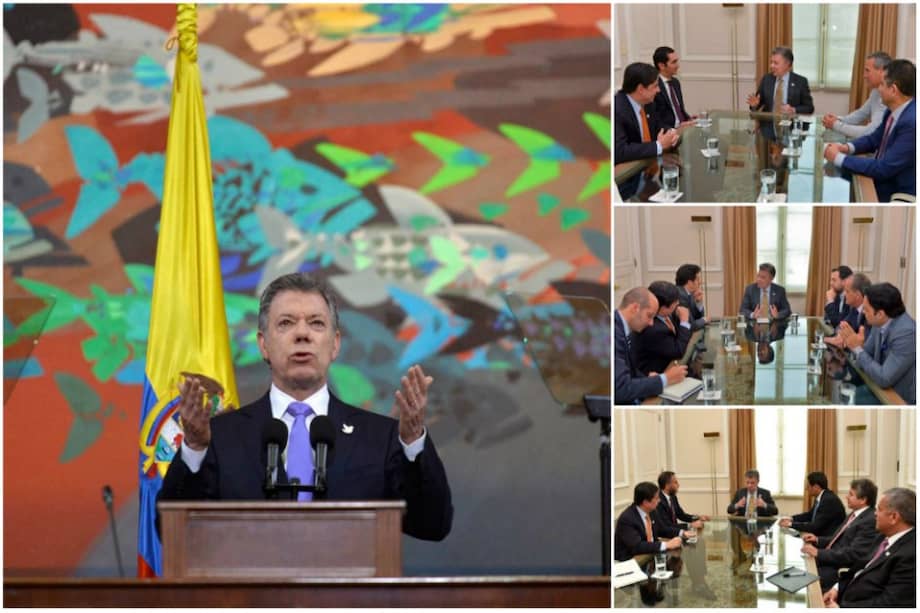El presidente Juan Manuel Santos se reunió con los partidos de La U, Cambio Radical, Conservador
