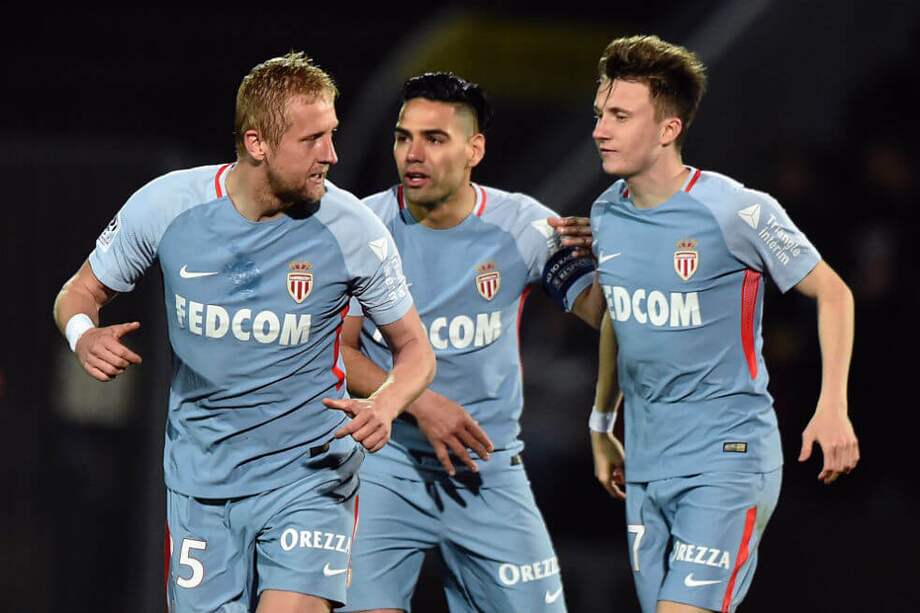 Falcao marcó los dos goles con los que el Mónaco empató con el Angers. / AFP