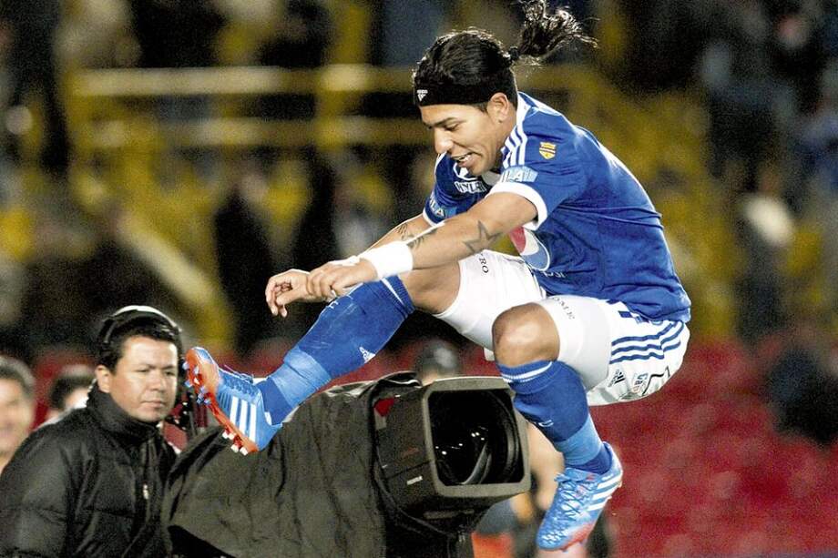 Dayro Moreno marcó el segundo gol del partido y llegó a 10 con la camiseta 17 de Millonarios. / Gustavo Torrijos - El Espectador