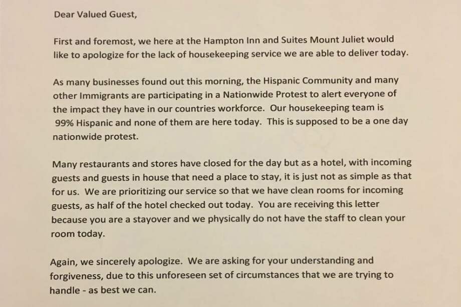 Imagen de la carta del hotel. / Cortesía.