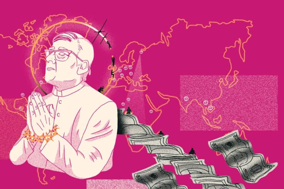 Miembros del Opus Dei fueron acusados de usar métodos poco convencionales para heredar a adultos mayores. / Ilustración Malena Guerrero.