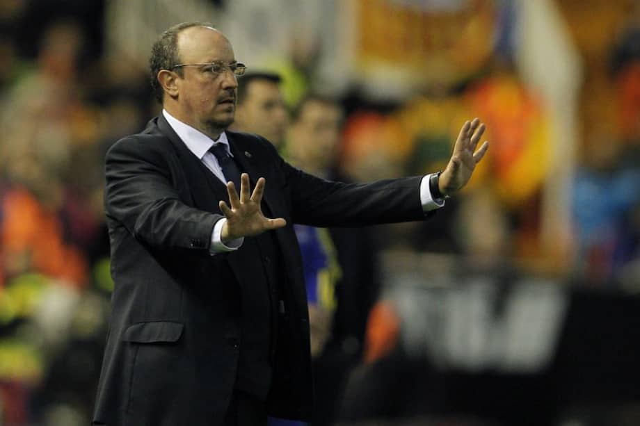 Rafael Benítez durante el partido que el Real Madrid igualó 2-2 contra el Valencia. Foto: AFP