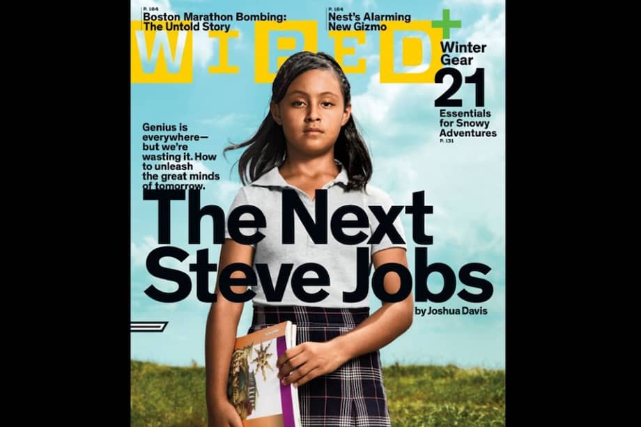 Portada de la revista estadounidense Wired quien calificó a Paloma Noyola como "la futura Steve Jobs".