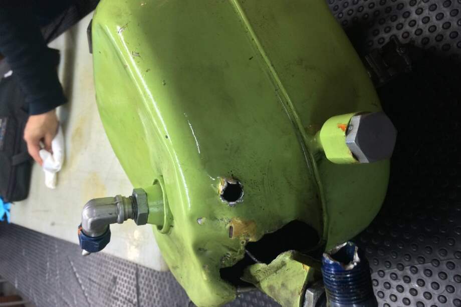 Foto que demostraría que el helicóptero fue impactado y derribado