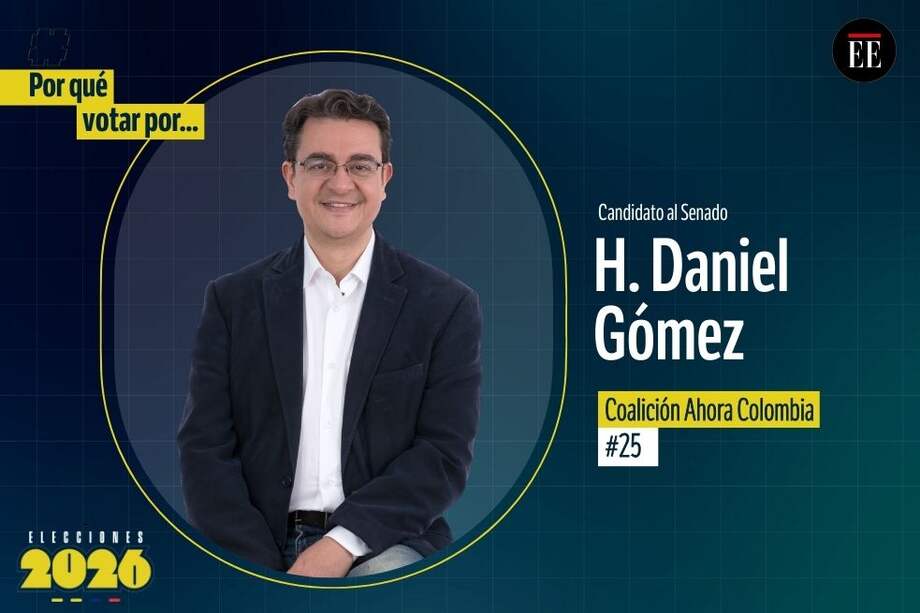Daniel Gómez es candidato al Senado. Va por la coalición Ahora Colombia.
