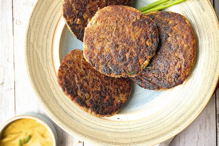 Así queda la preparación de las hamburguesas de lenteja. Diana León @cocinableysaludable / www.cocinable.com