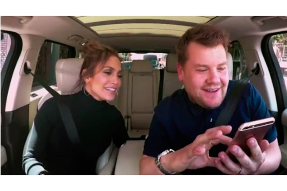 Jennifer Lopez en 'Carpool Karaoke' con James Corden.
