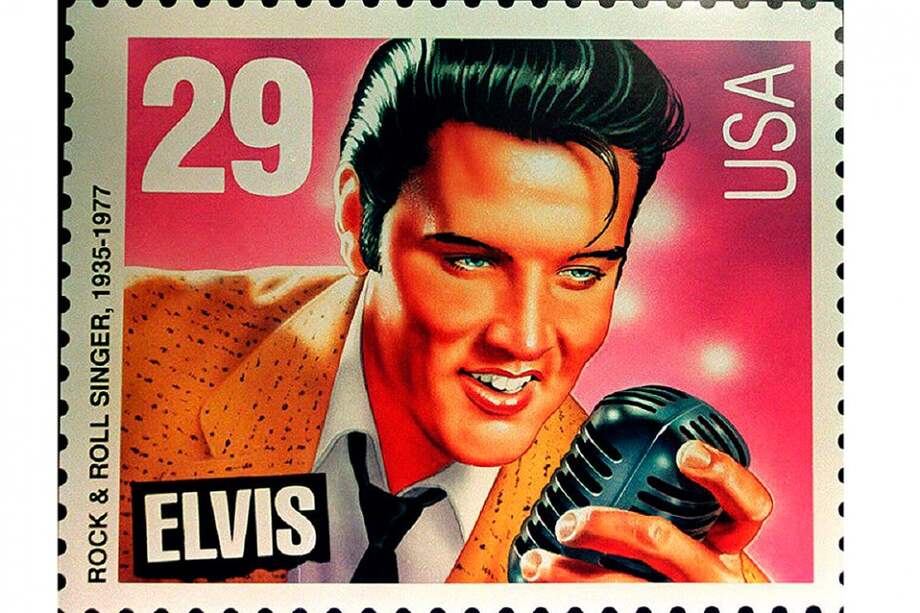 La estampilla previa de Elvis Presley. / AFP