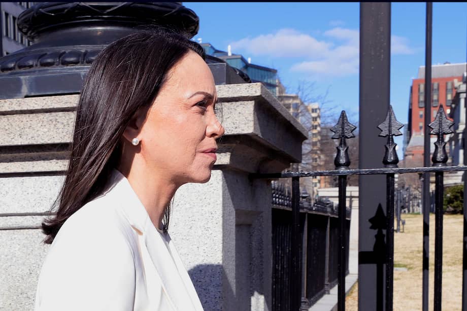 La líder opositora venezolana y Premio Nobel de la Paz, María Corina Machado, llega a la Casa Blanca.