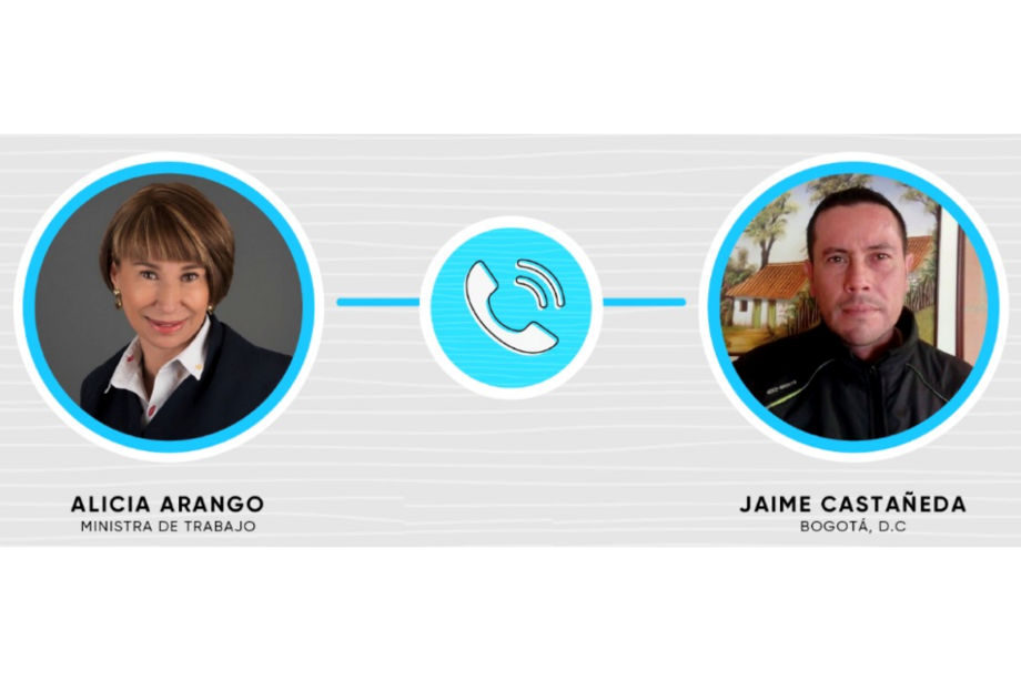 Alicia Arango, ministra de Trabajo, aceptó el reto de los diez minutos y contestó la llamada de un ciudadano a través de Aló, por favor Colombia.