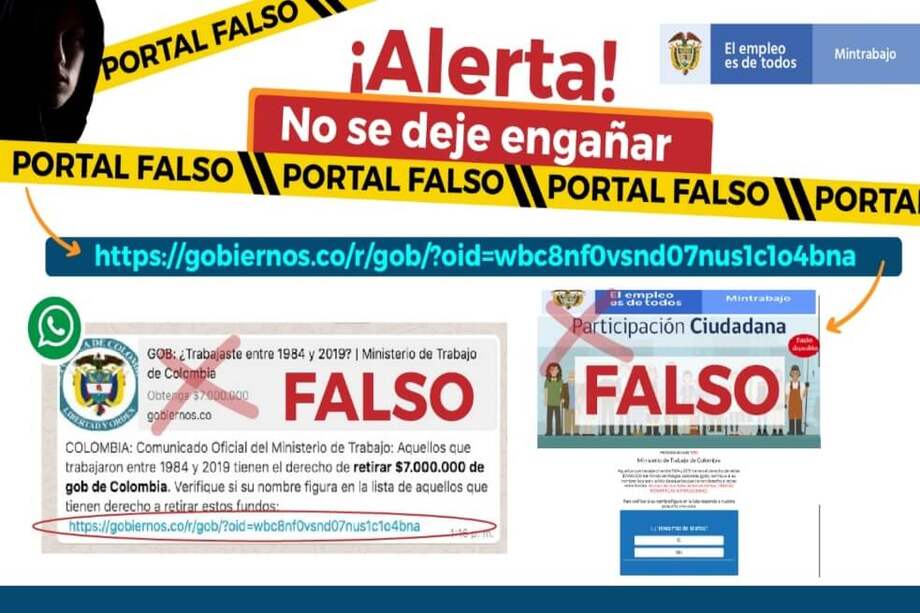 Esa es la información falsa que circula por redes sociales. / Mintrabajo