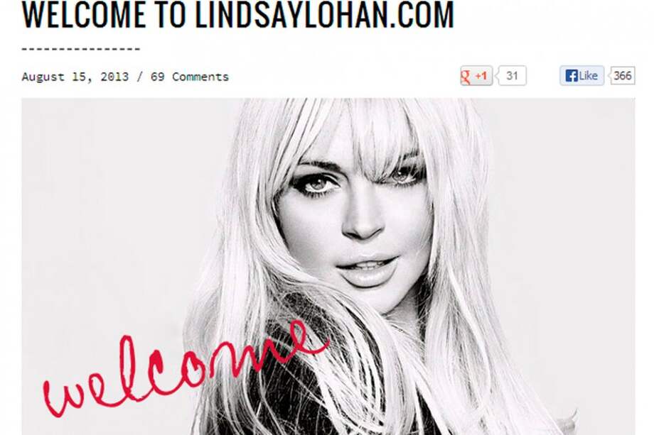 Así luce el sitio web Lindsaylohan.com.