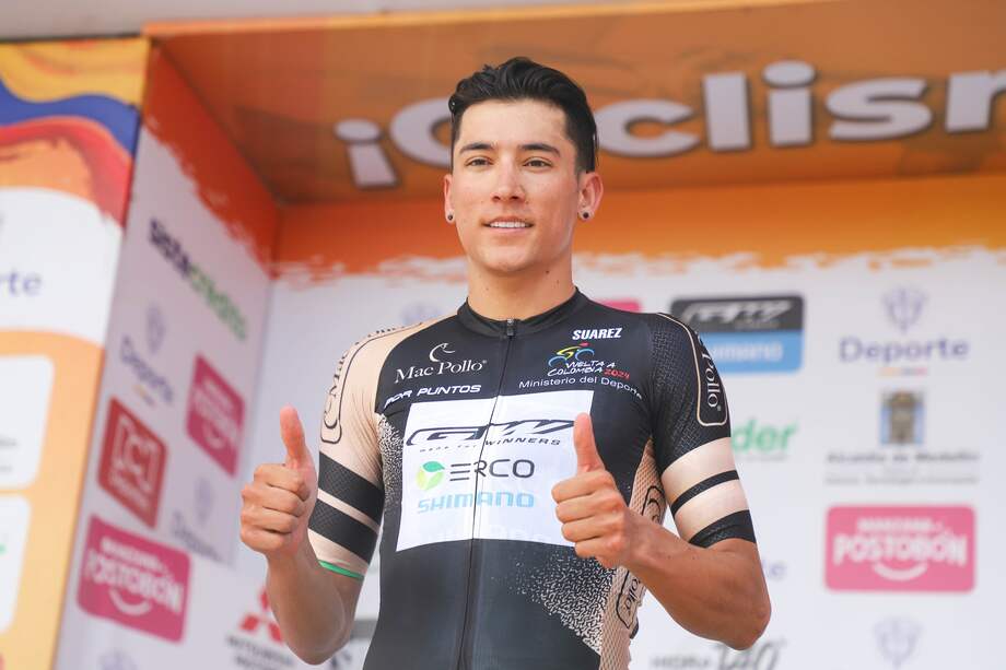 Alejandro Osorio del GW Erco Shimano es el nuevo líder de la clasificación por puntos en la Vuelta a Colombia 2024.