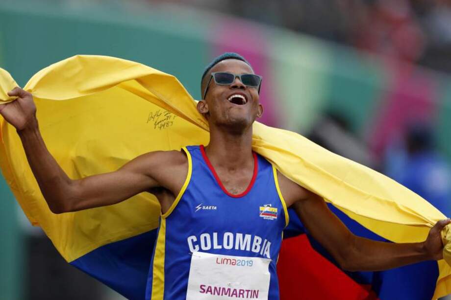 JJPANA3070. LIMA (PER/), 10/08/2019.- Carlos Andres Sanmartin Diaz de Colombia gana la plata en la prueba de 3000 m con obst·culos masculino, en los Juegos Panamericanos Lima 2019, en Lima (Per?). EFE/Paolo Aguilar