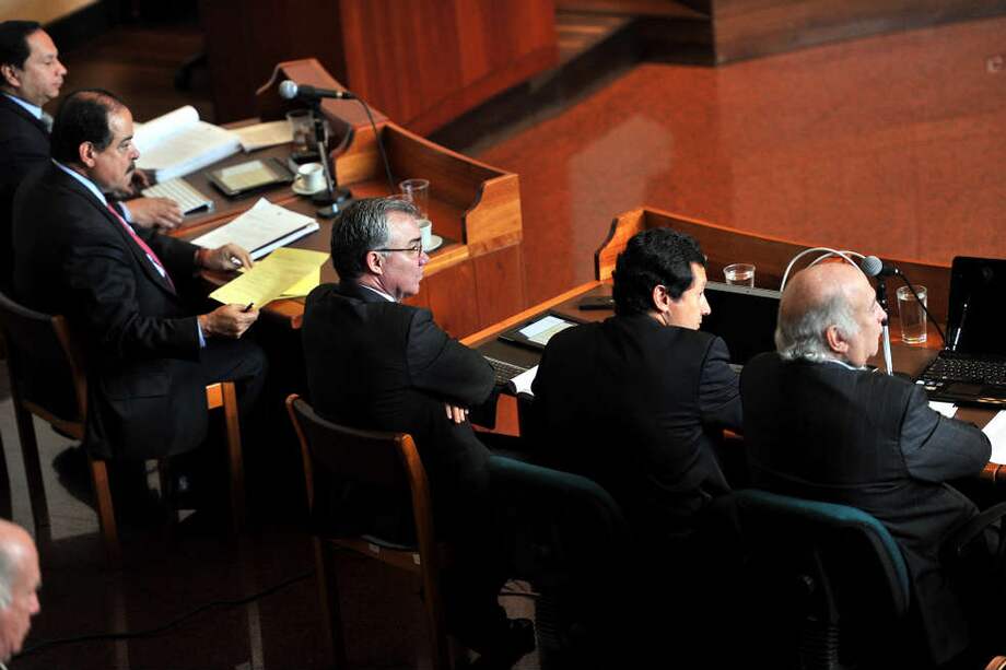 Los tres alfiles del uribismo durante el juicio en la Corte Suprema de Justicia. / David Campuzano