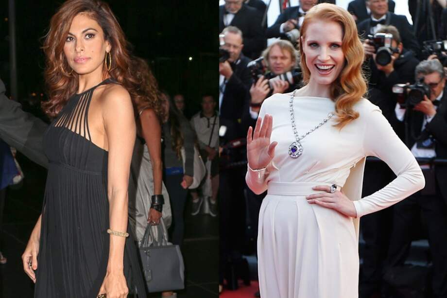 Las actrices Eva Mendes y Jessica Chastain.