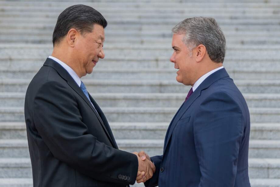 El presidente Iván Duque y su homólogo chino, Xi Jinping, durante la visita oficial del mandatario colombiano entre el 29 y el 31 de julio de este año. / Presidencia