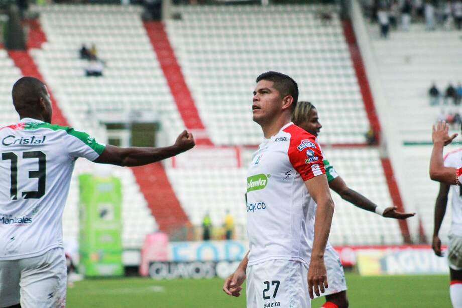 Edder Farías marcó el primer gol del Once Caldas frente al Chicó. / Once Caldas