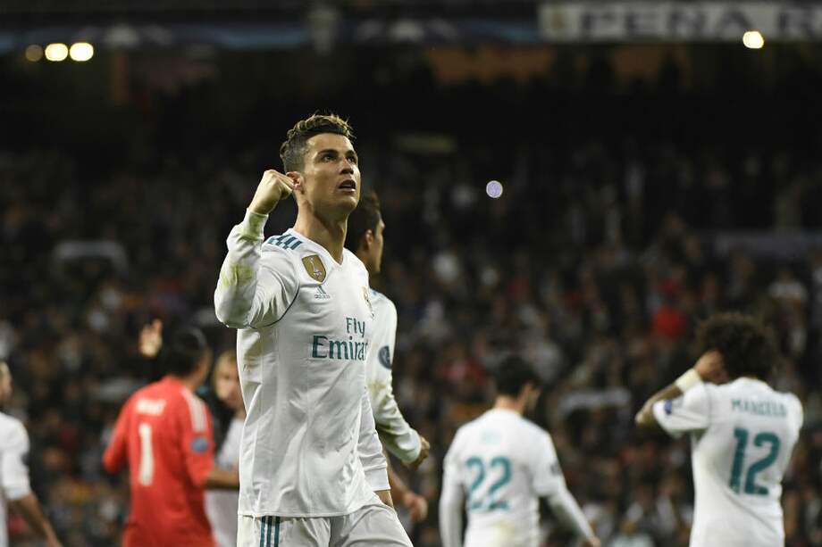 Cristiano Ronaldo celebra el gol del Real Madrid. / AFP