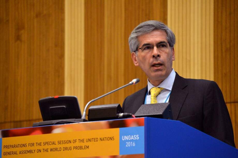 Ministro de Justicia, Yesid Reyes ante la Comisión de Narcóticos de la ONU. / EFE