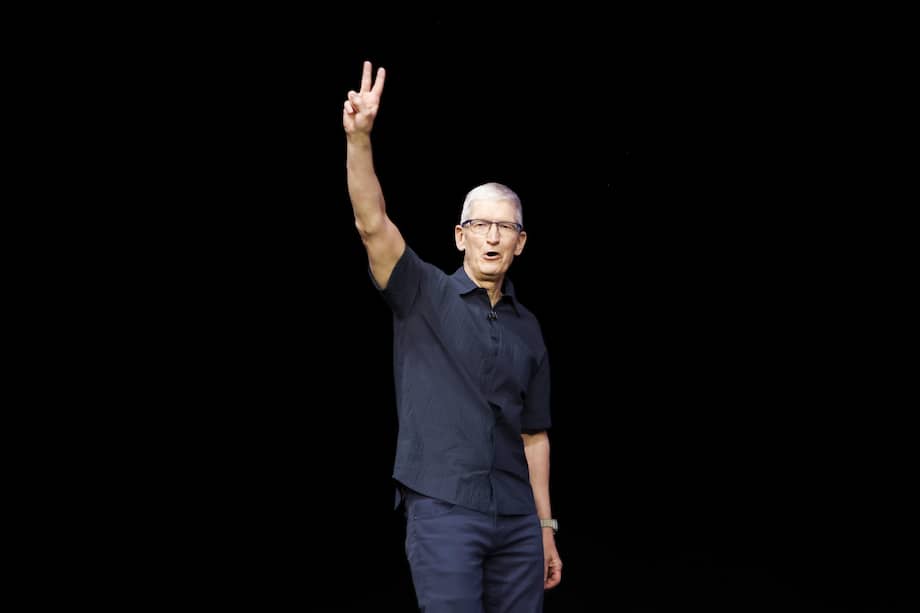 El CEO de Apple, Tim Cook, durante el evento de presentación.