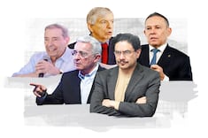 De izquierda a derecha: Fuad Char, Álvaro Uribe, César Gaviria, Iván Cepeda y Efraín Cepeda; las principales cabezas de partidos políticos.