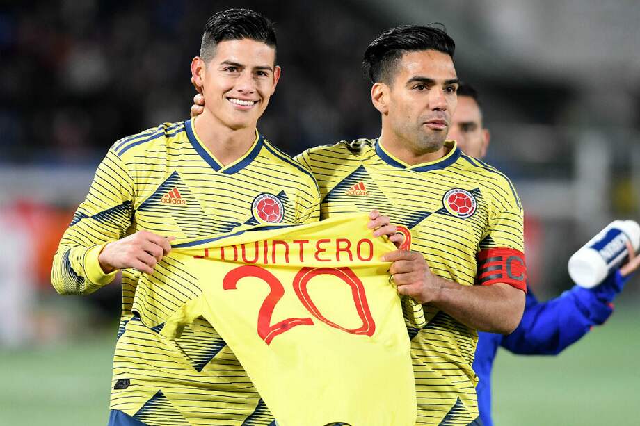 James Rodríguez y Radamel Falcao García, figuras de la selección colombiana de fútbol. / FCF