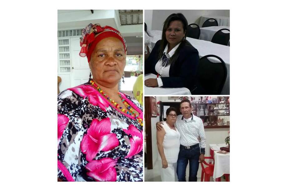 Marina Camargo (a la izquierda), a la derecha arriba Nini Cardozo y abajo Ruth Suarez. /Cortesía: archivo particular