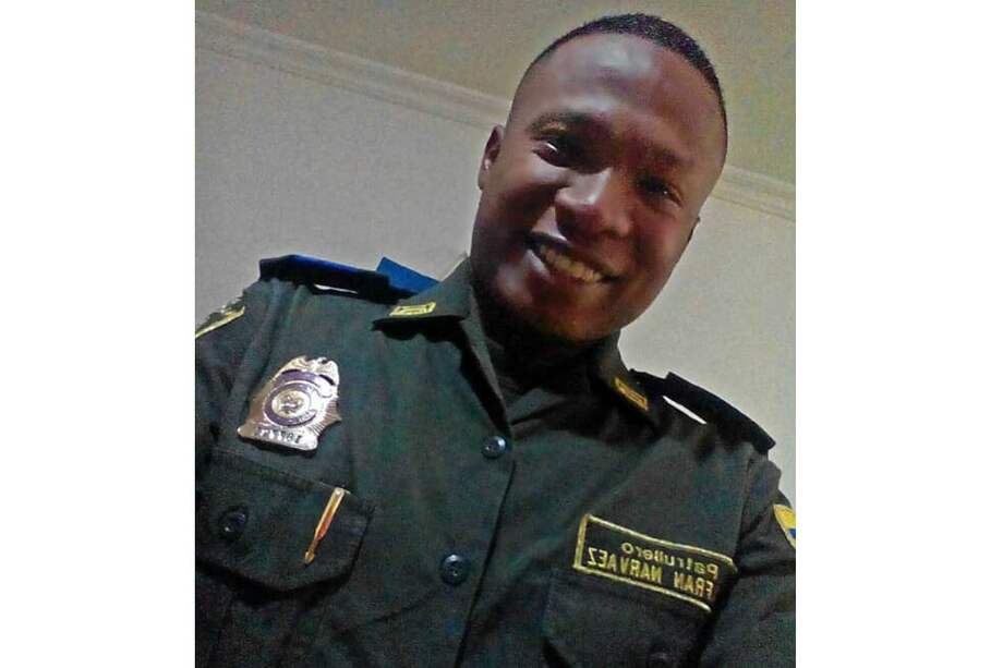 Walfran Enrique Narváez es patrullero inscrito al CAI San Victorino en Bogotá y lleva tres años prestando servicio en la institución. / Cortesía.