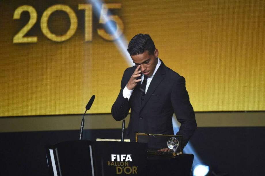 Wendell Lira durante la gala del Balón de Oro 2015. Foto: AFP