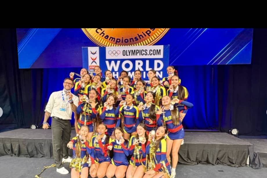 Equipo colombiano campeón de porrismo 2026 en Orlando, Florida, Estados Unidos.