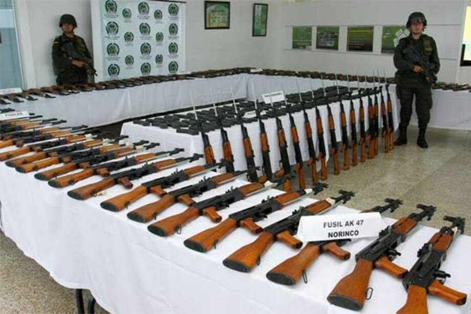 Armas decomisadas a las Farc.