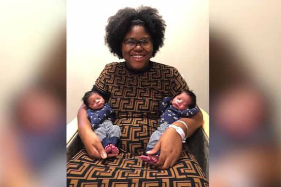 La mujer aparece hoy sonriente en sendas fotos publicadas por medios locales sosteniendo a los recién nacidos y con sus hermanos mayores de nueve meses. / Fotos familiares /WPTV/CNN