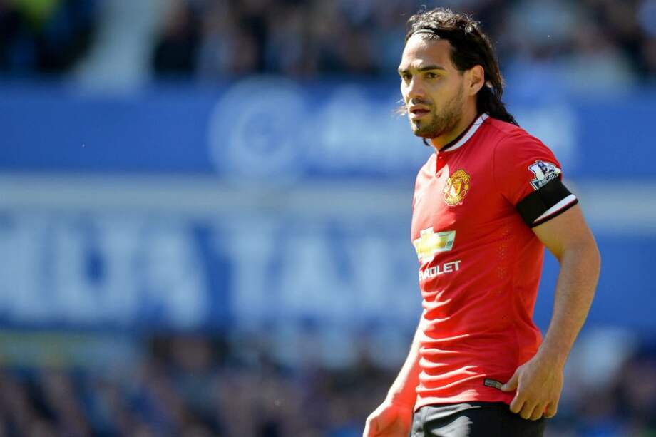 Falcao García en la derrota del Manchester United contra el Everton. Foto: AFP