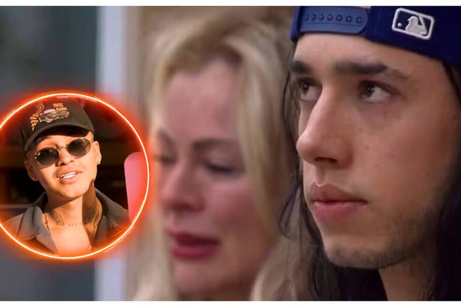 Sandra Muñoz y Juan David Zapata en 'La casa de los famosos'.