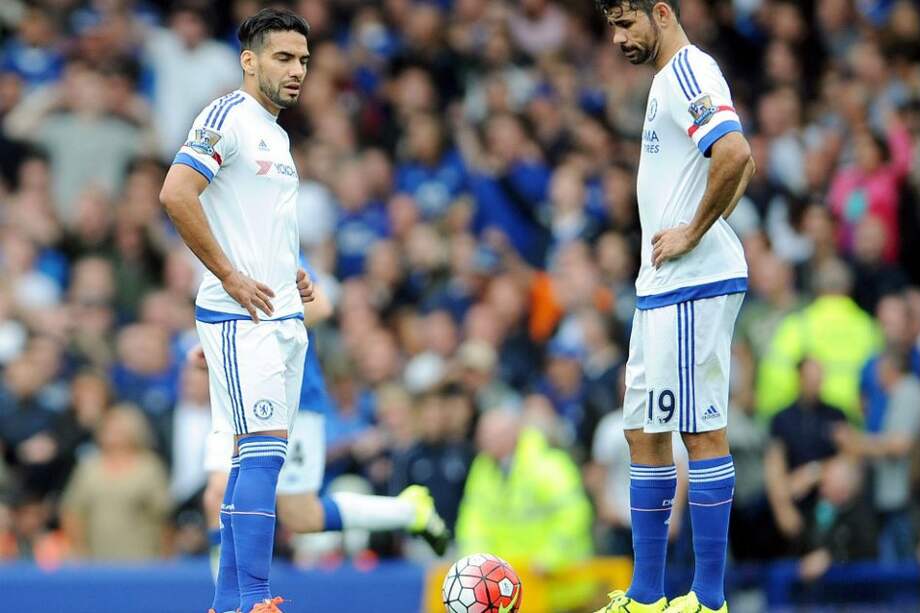 Falcao García y Diego Costa en Goodison Park, donde fueron vencidos 3-1 por el Everton / EFE