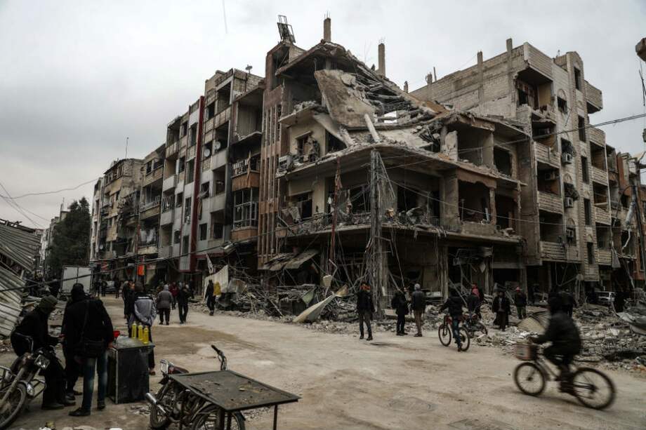 Vista de un edificio en Duma, feudo rebelde de Guta Oriental (Siria). /Archivo EFE