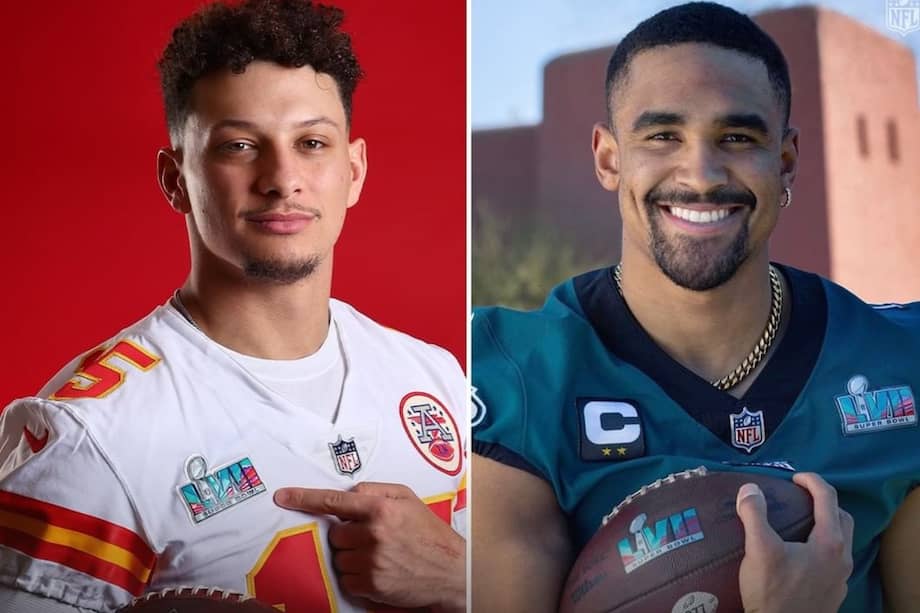 Patrick Mahomes (Jefes de Kansas City) y Jalen Hurts (Águilas de Filadelfia).